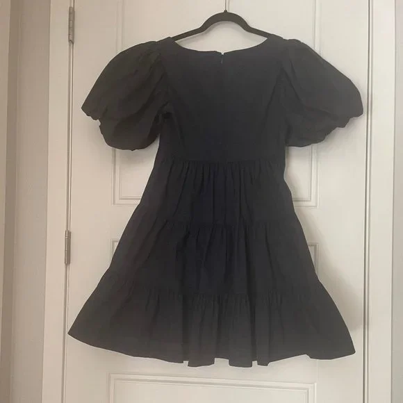 CINQ A SEPT ETHEL A-LINE BABYDOLL DRESS NAVY BLUE SIZE 2 NWT - Picture 4 of 16